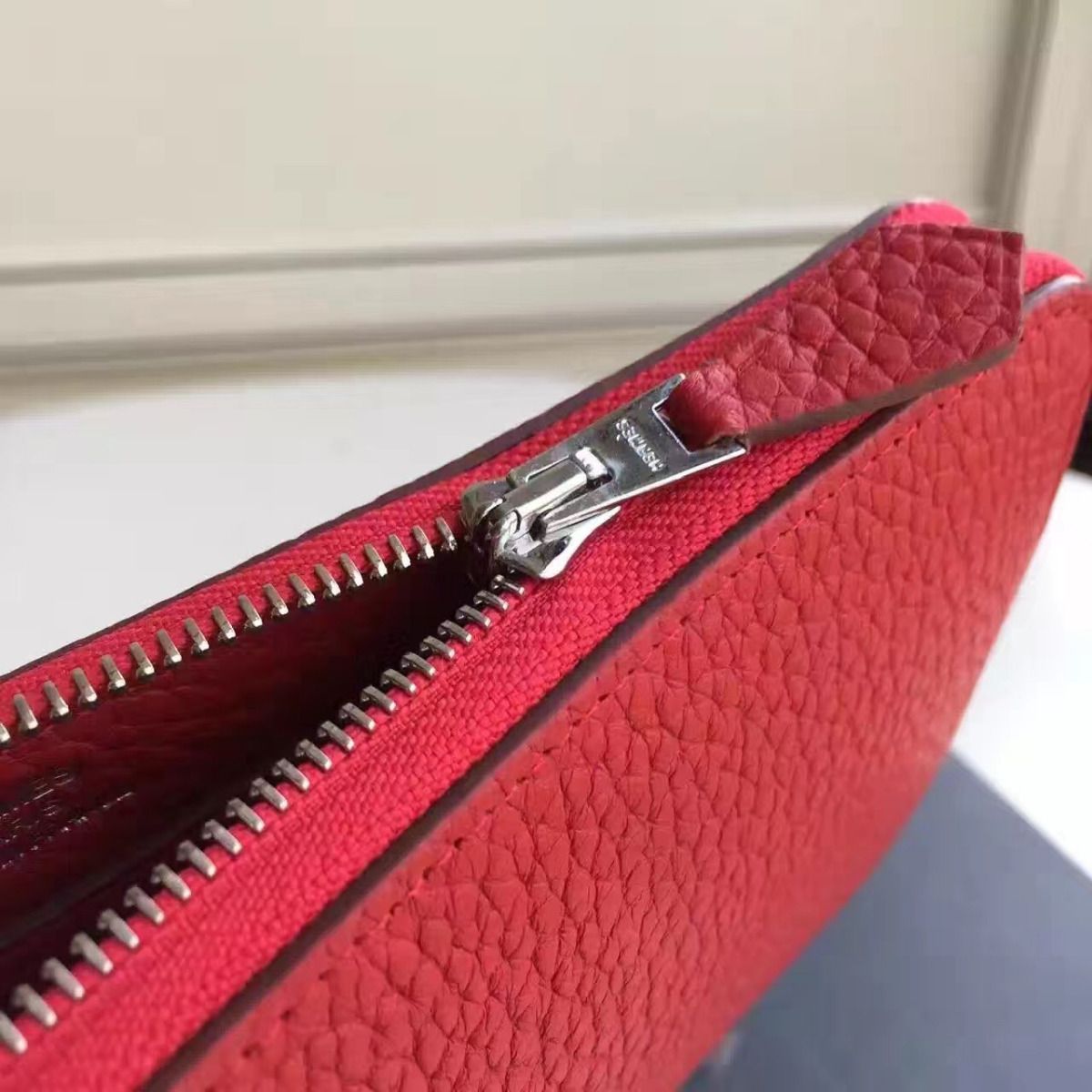 Hermes Red Clemence Azap Zipped Wallet - Image 6