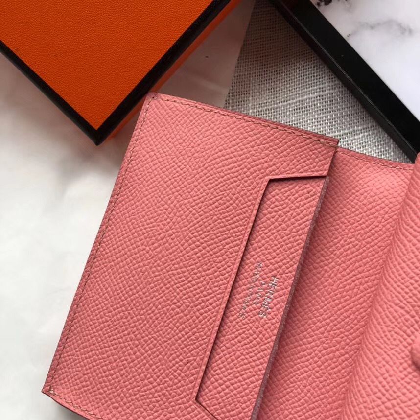 Hermes Bearn Mini Wallet In Rose Confetti Epsom Leather - Image 5