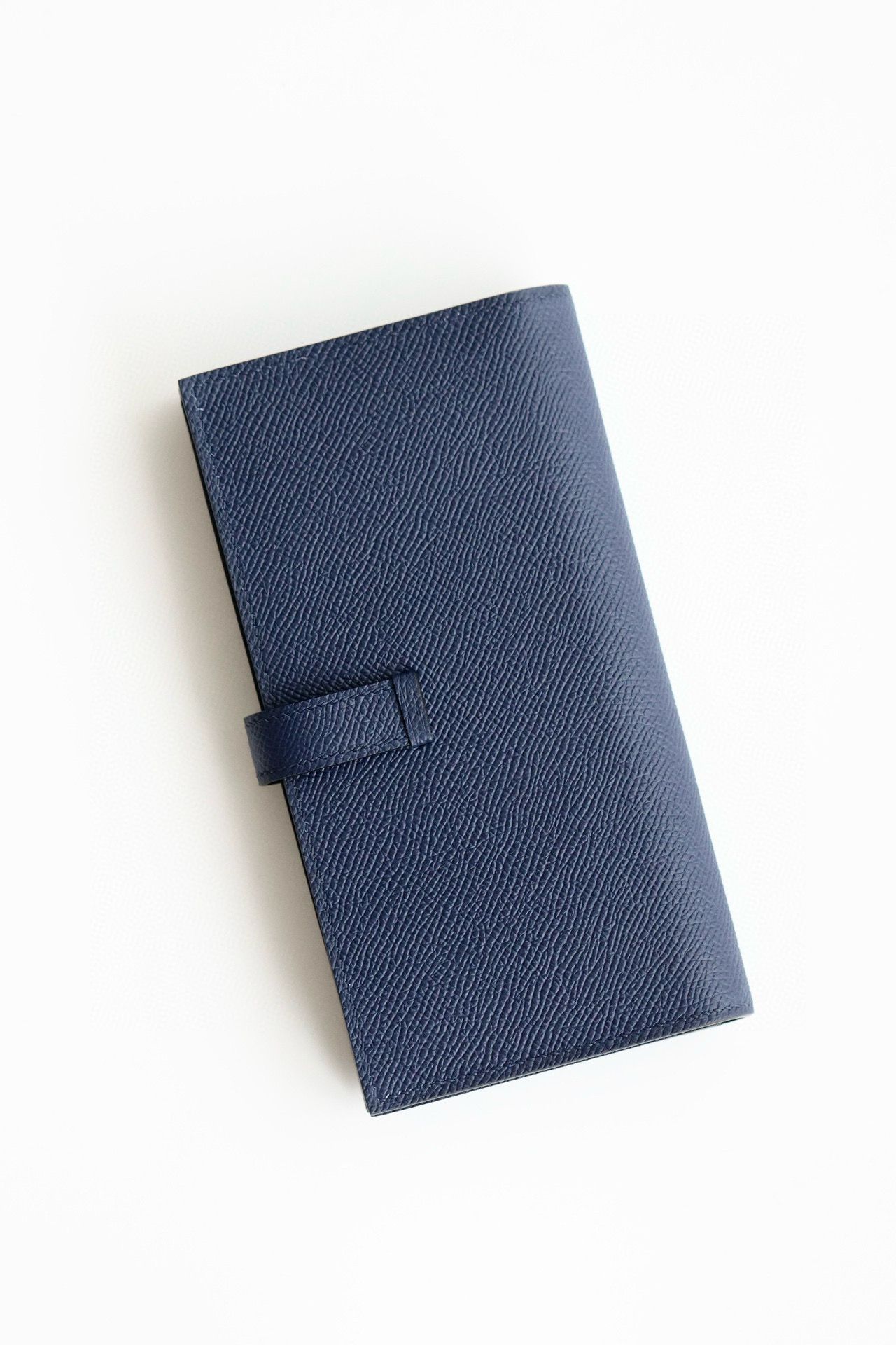 Hermes Bearn Long Handmade Wallet in Blue Saphir Epsom Calfskin - Image 9