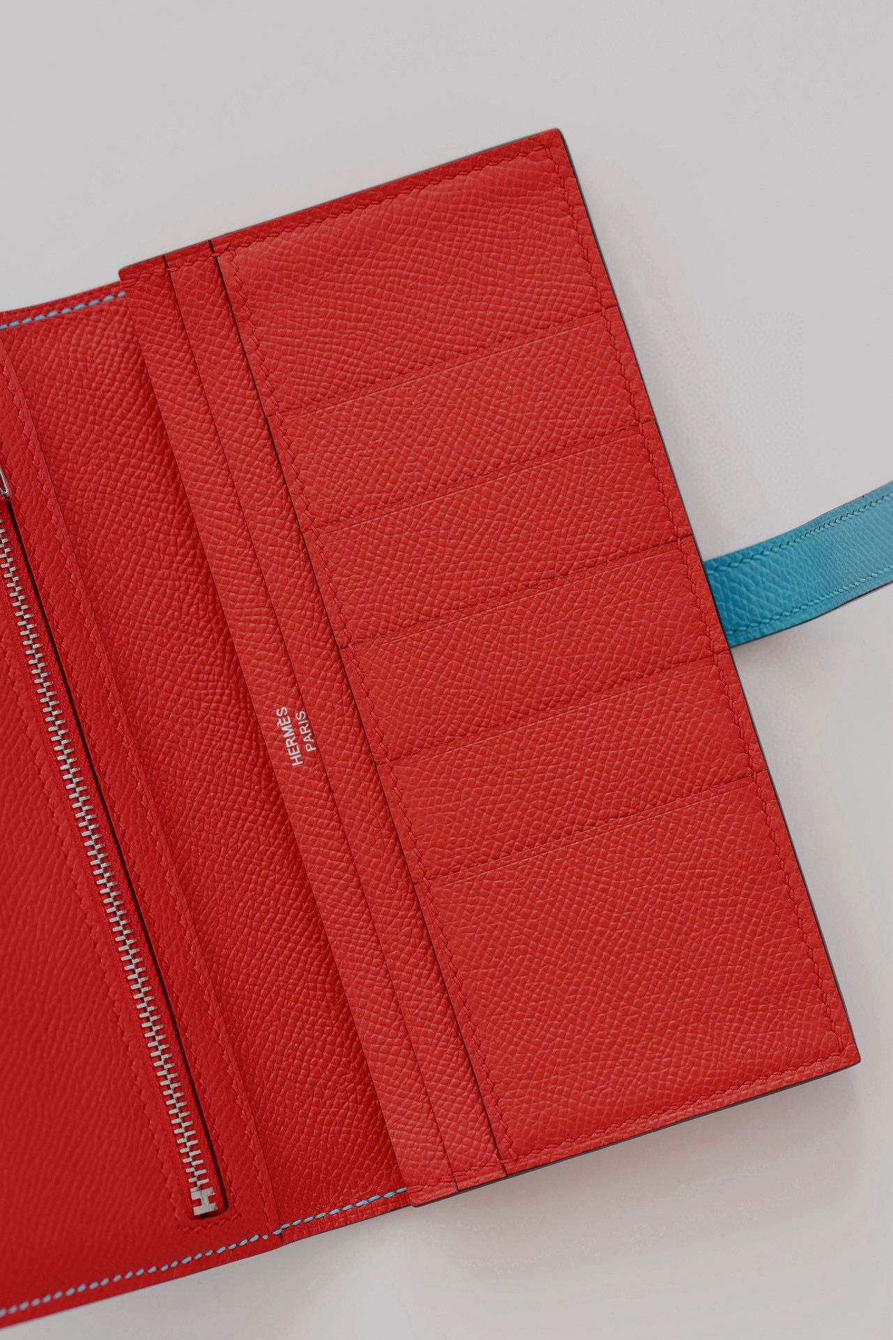 Hermes Bearn Verso Long Wallet in Blue du Nord Epsom Calfskin - Image 7