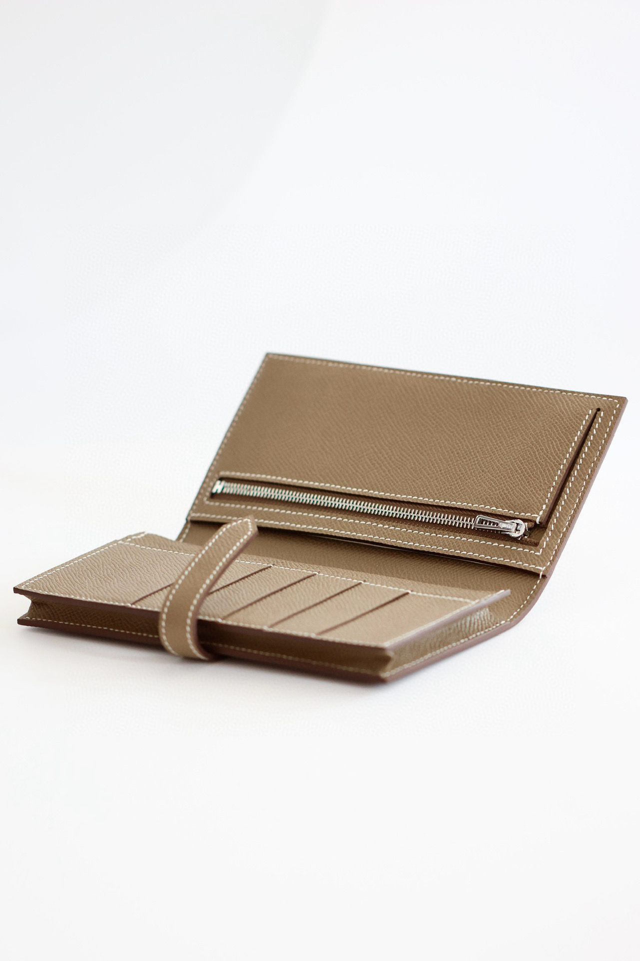 Hermes Bearn Long Handmade Wallet in Taupe Epsom Calfskin - Image 6