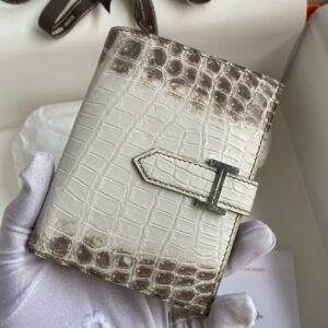 Hermes Bearn Compact Wallet in Himalaya Alligator Leather