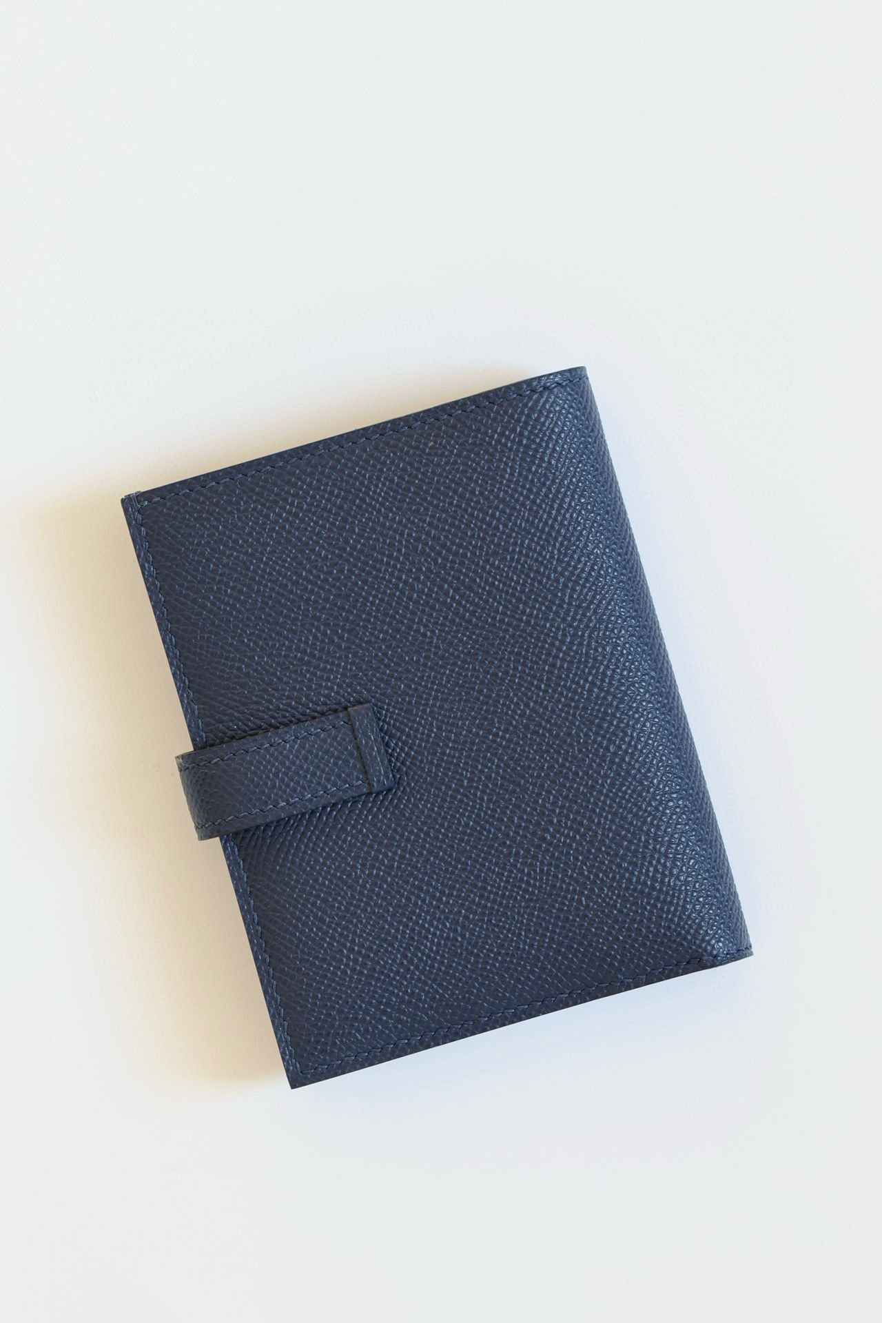 Hermes Bearn Compact Handmade Wallet in Blue Saphir Epsom Calfskin - Image 10