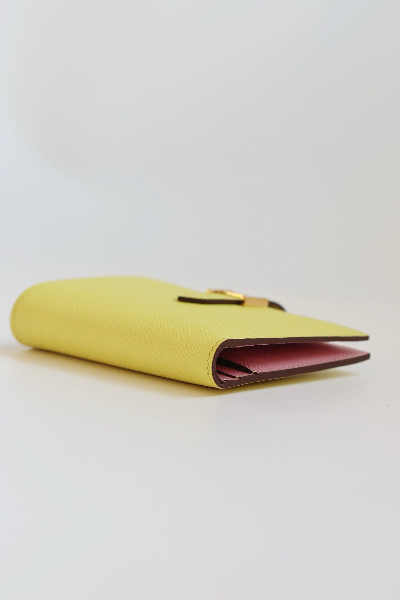 Hermes Bearn Compact Verso Handmade Wallet in Lime Epsom Calfskin - Image 9