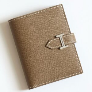 Hermes Bearn Compact Handmade Wallet in Taupe Epsom Calfskin