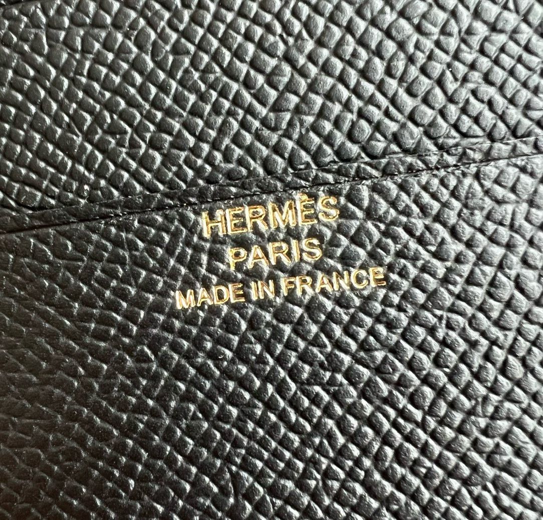 Hermes Bearn Tri-fold Handmade Wallet in Black Epsom Leather - Image 7