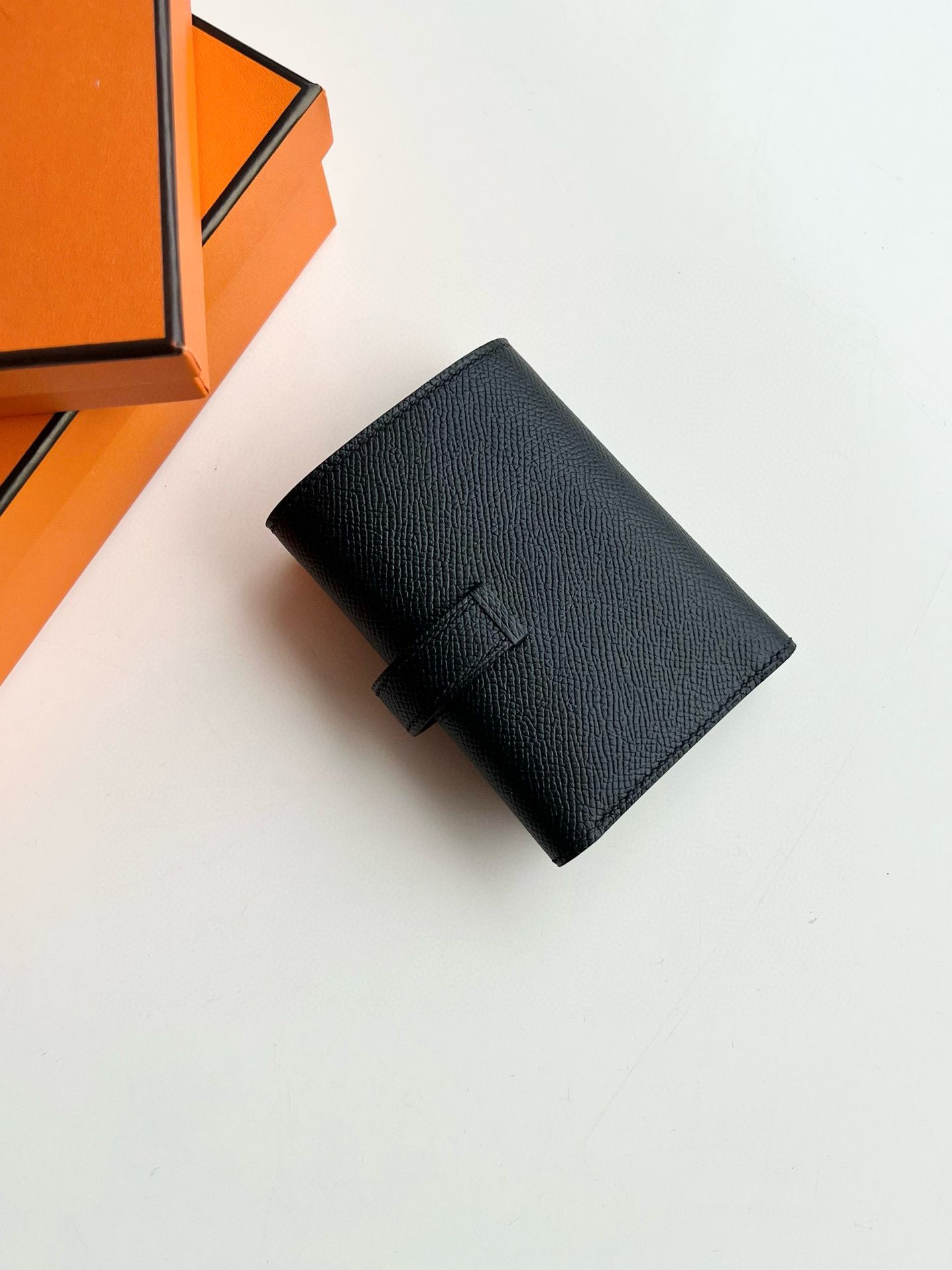 Hermes Bearn Tri-fold Handmade Wallet in Black Epsom Leather - Image 10