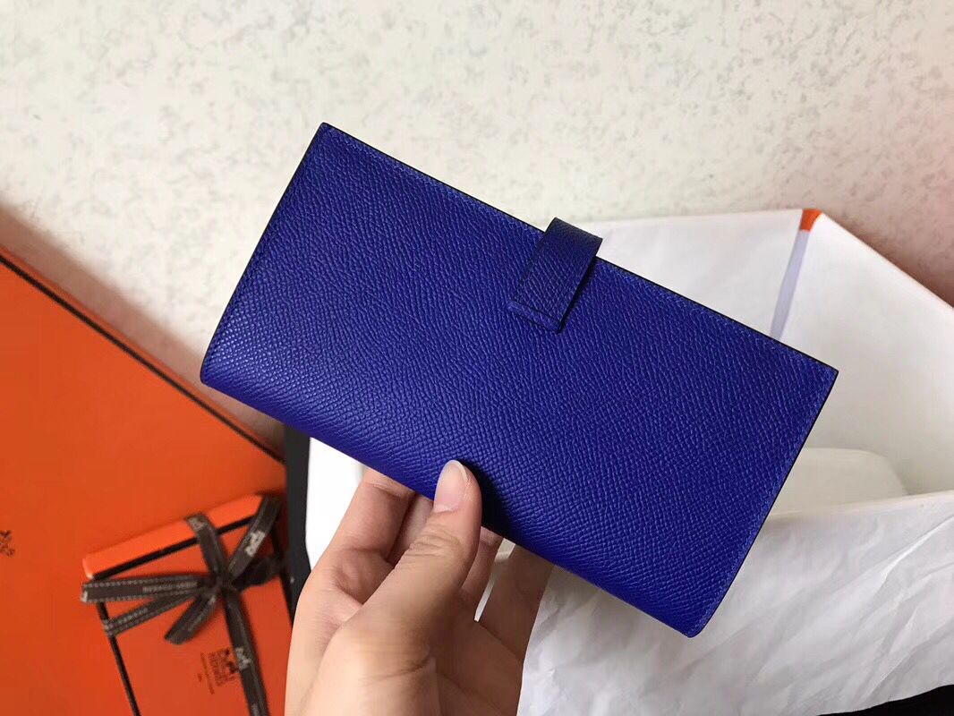 Hermes Blue Electric Epsom Bearn Gusset Wallet - Image 7