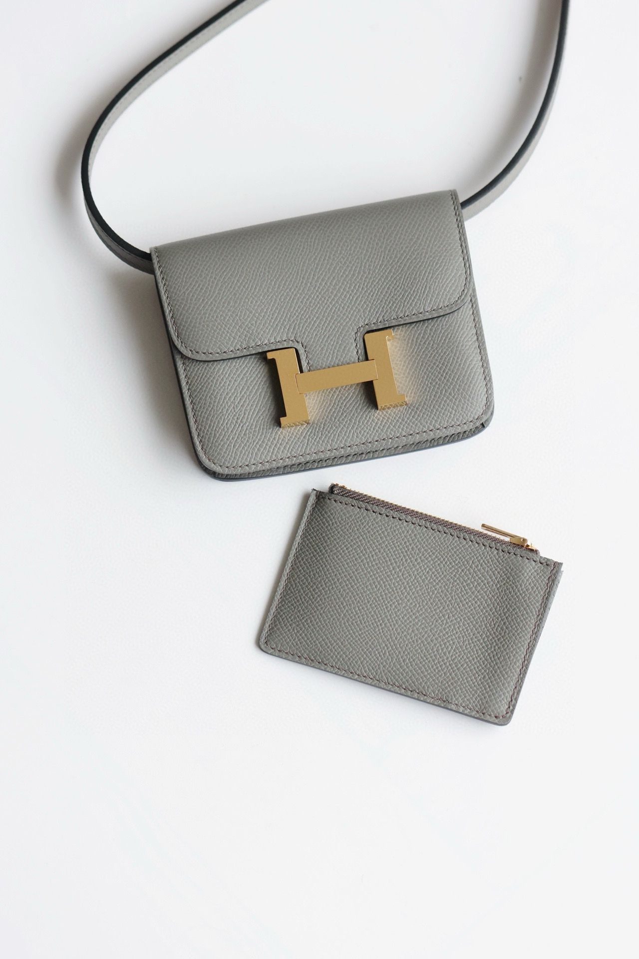 Hermes Constance Slim Wallet in Gris Meyer Epsom Calfskin - Image 3