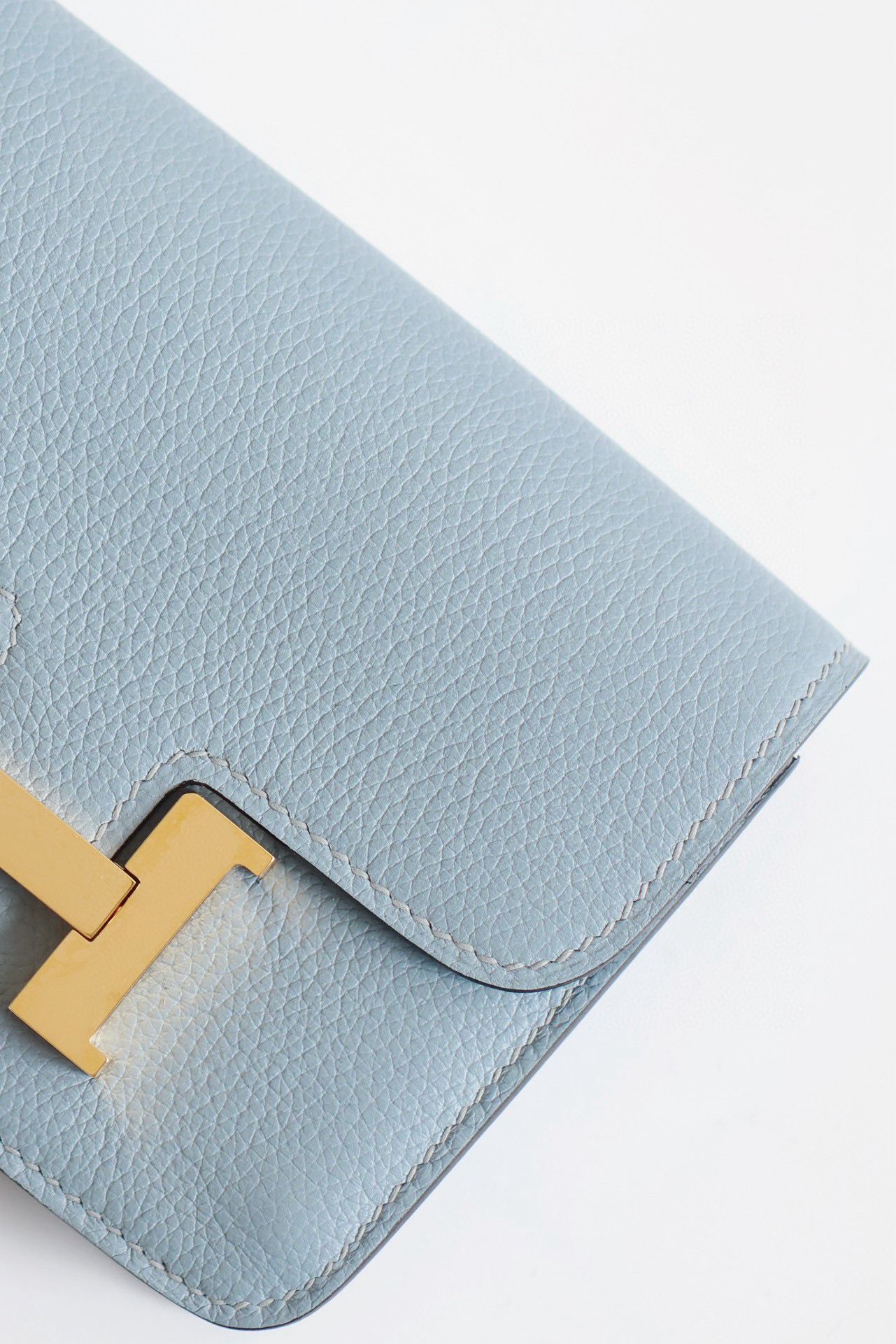Hermes Constance Slim Wallet in Blue Lin Evercolor Calfskin - Image 5