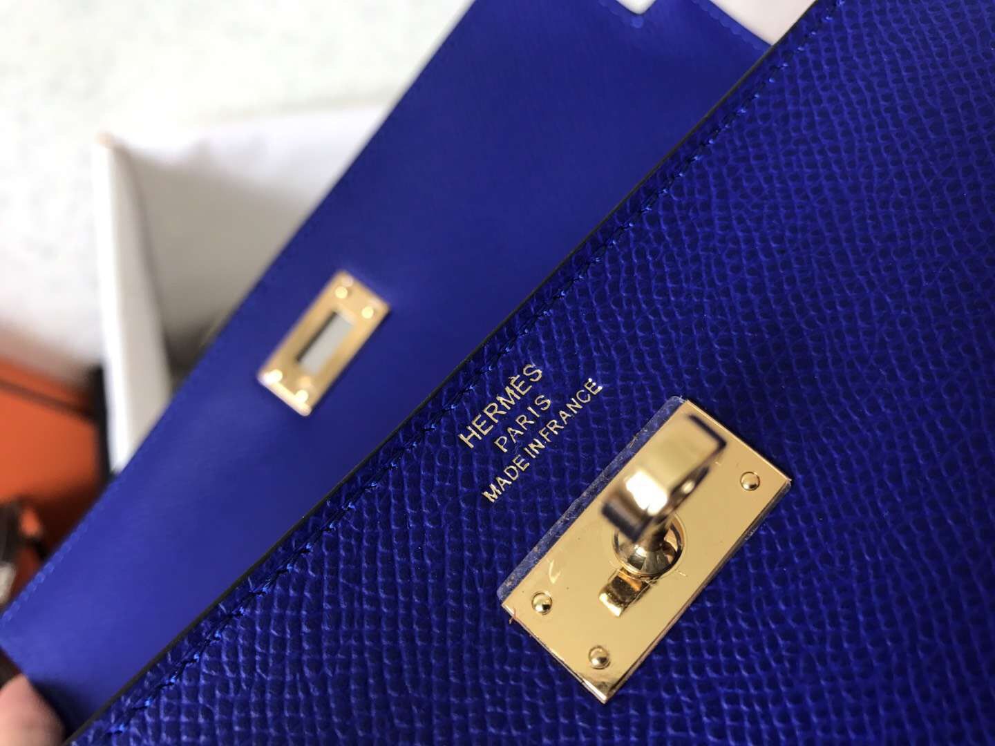 Hermes Kelly Classic Long Wallet In Blue Electric Epsom Leather - Image 7