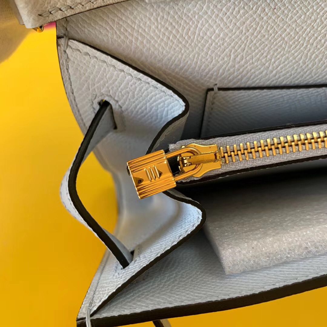 Hermes Kelly Classique To Go Wallet In Blue Zephyr Epsom Calfskin - Image 7