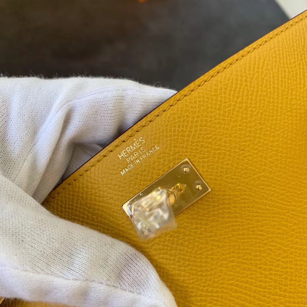 Hermes Kelly Classique To Go Wallet In Yellow Epsom Calfskin - Image 9