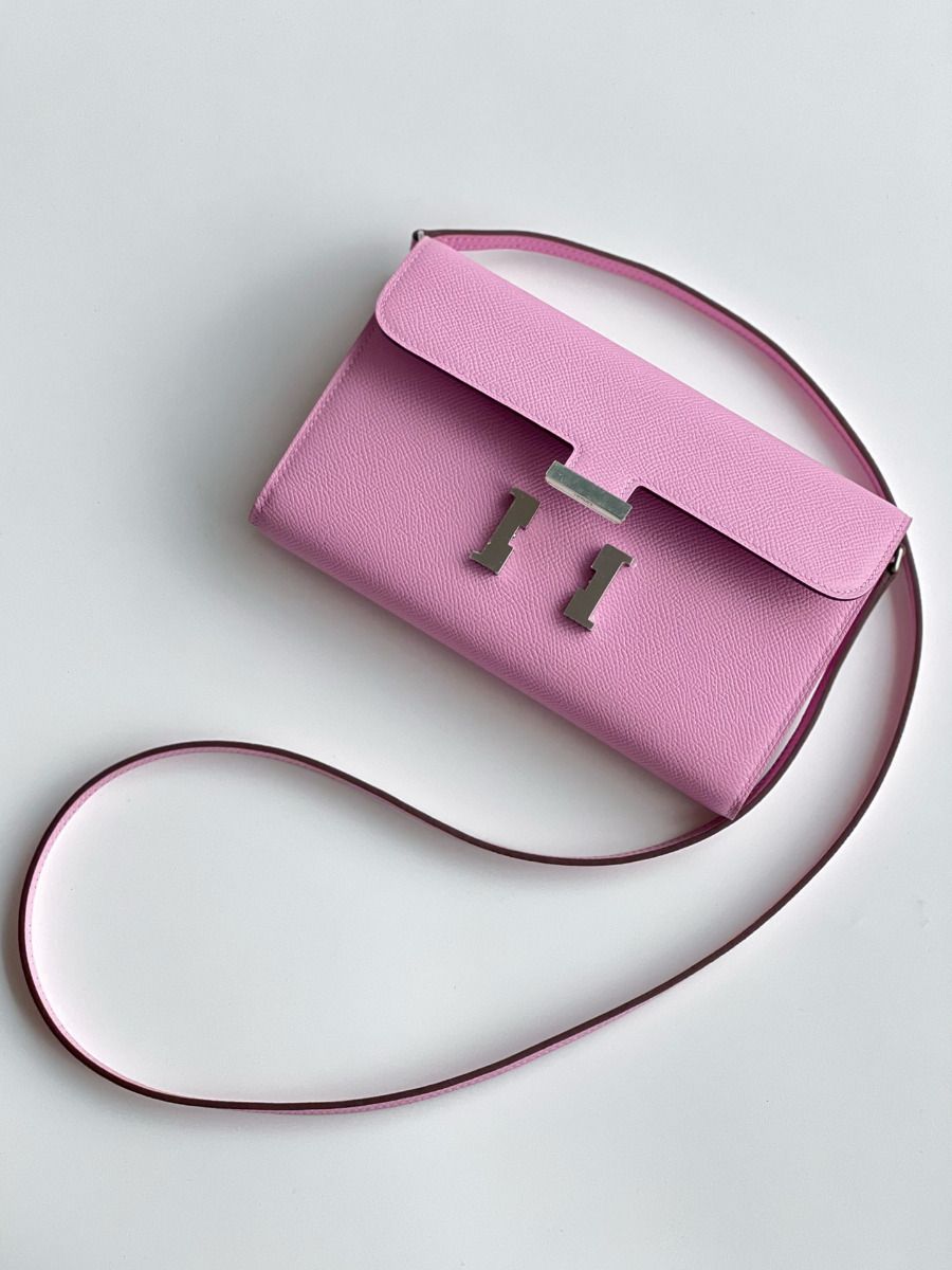 Hermes Constance To Go Wallet in Mauve Sylvestre Epsom Calfskin - Image 3