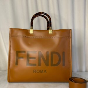 Fendi Camel Sunshine Medium Tote Bag