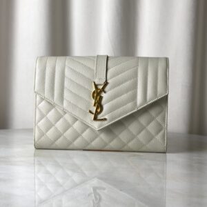 YSL Creme Envelope Clutch