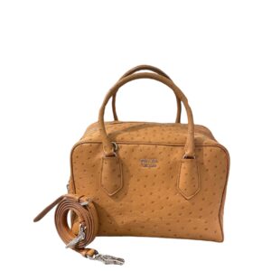 Prada Camel Ostrich Tote Bag