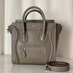 Celine Dark Beige Luggage Nano Tote Bag