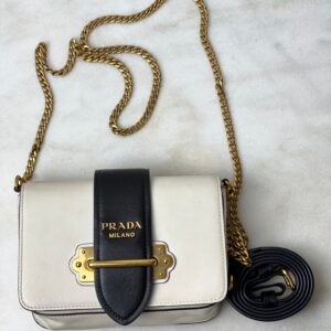 Prada Bicolor Cahier Convertible Crossbody Bag