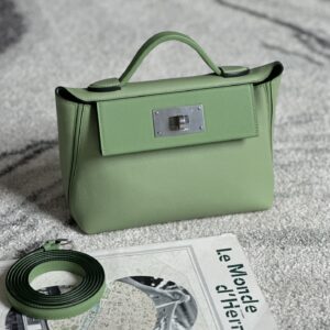 2424 Mini 21 Evercolor And Swift Vert Criquet (3I) Palladium Hardware